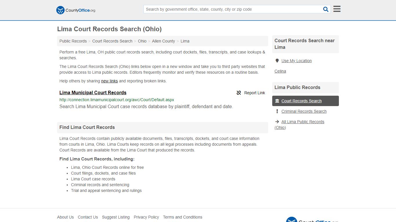Lima Court Records Search (Ohio) - County Office