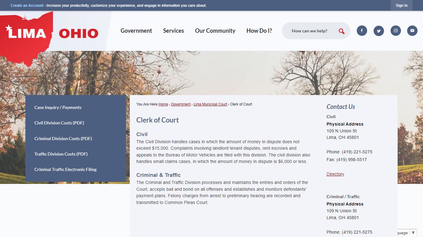 Clerk of Court | Lima, OH - Official Website - CivicPlus